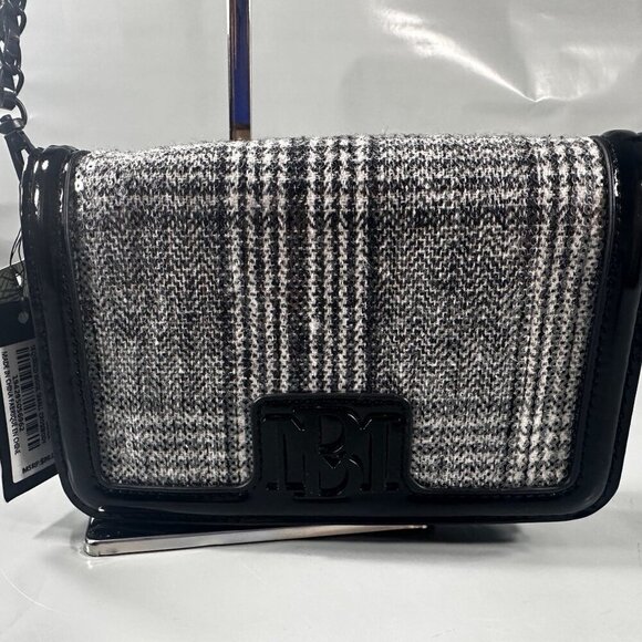 Badgley Mischka Sequins Wool Crossbody Vegan Leather Party Cocktail Purse Bag - Picture 3 of 15